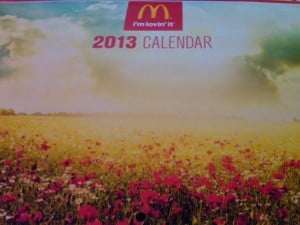 McDonalds 2013 Calendar