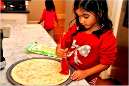 Helping Mom Make Pizza