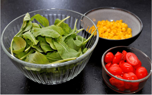 Spinach Corn and Tomatoes