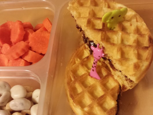 Waffle Sandwich with Animal Picks