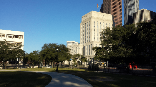 City Hall from Sam Houston Park