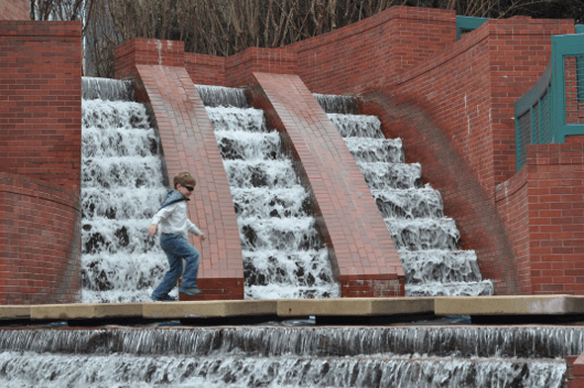 Fountain at Wortham Center in Houston Theater District