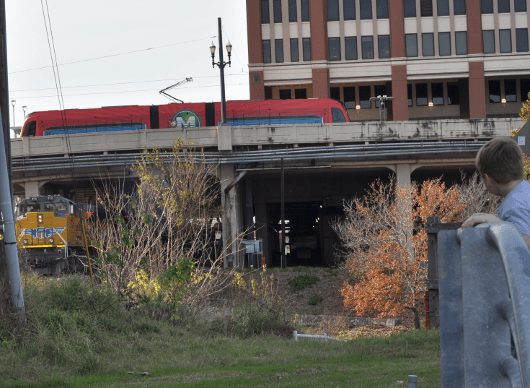 METRORail and Freight Train at UHD