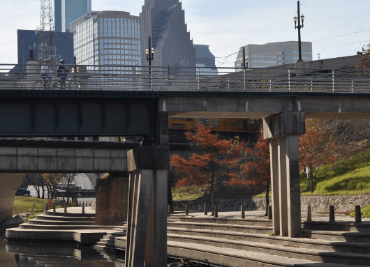 Pedestrian Path Over Championship Park in Downtown Houston