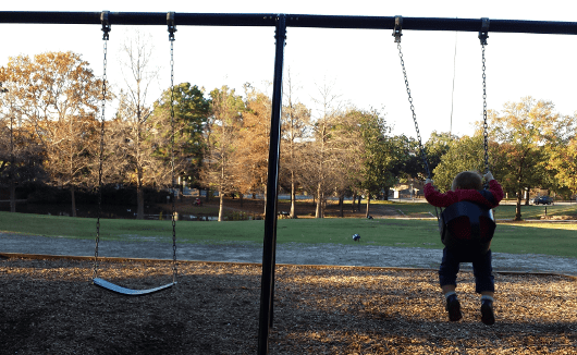 Swinging at Sam Houston Park