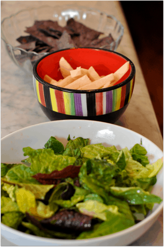 Chips and Salad for Enchiladas