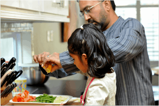 Adding juice to veggies