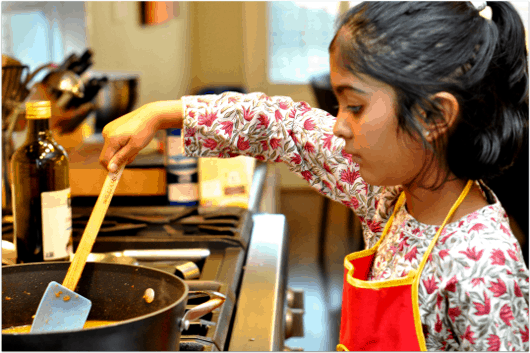 Helping Mom Cook Dinner