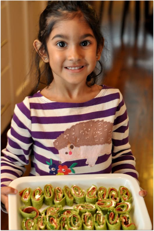 Pretty Helper Serving Pinwheels