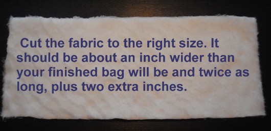 Step 1 Cut Fabric from Drawstring Bag