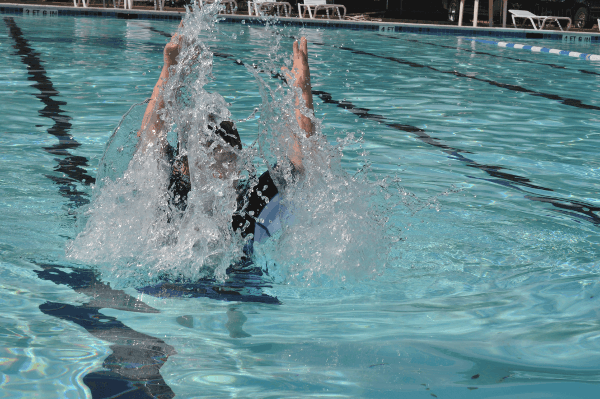 Splashing at Evergreen Park Pool