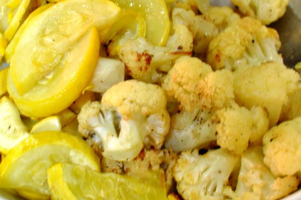 Roasted Yellow Squash and Cauliflower