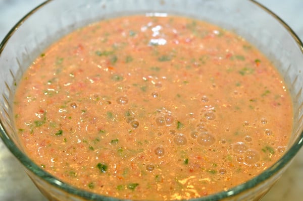 Bowl of Chilled Tomato Soup with Borden Half and Half