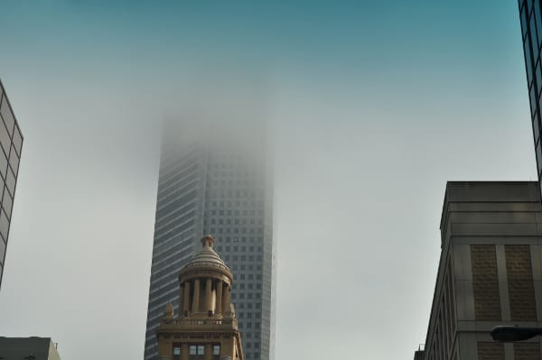 JP Morgan Chase Tower in Fog