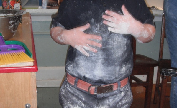 Tummy Covered in Flour