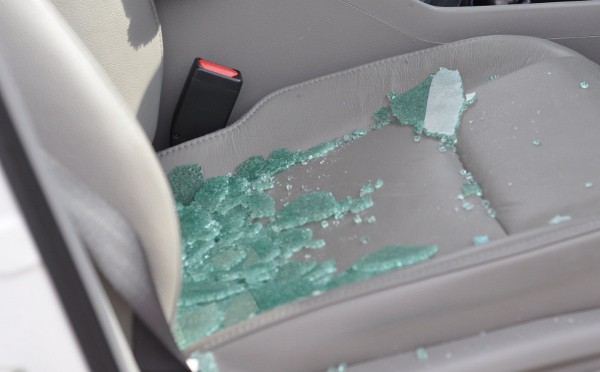 Glass on Seat at Memorial Park