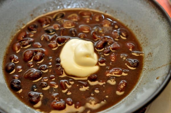 Black Bean Soup with Sour Cream