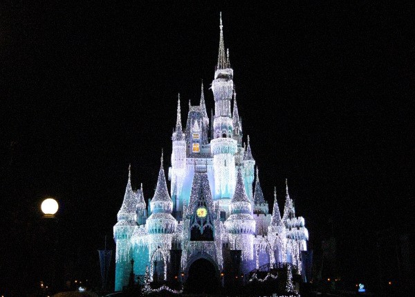 Disney World Cinderella Castle during the holidays