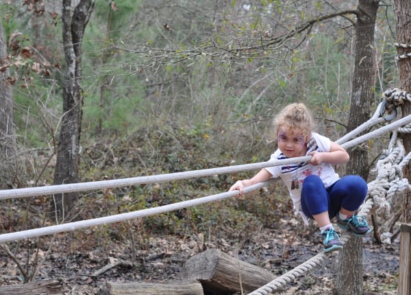 Houston Arboretum Playground Rope Bridge