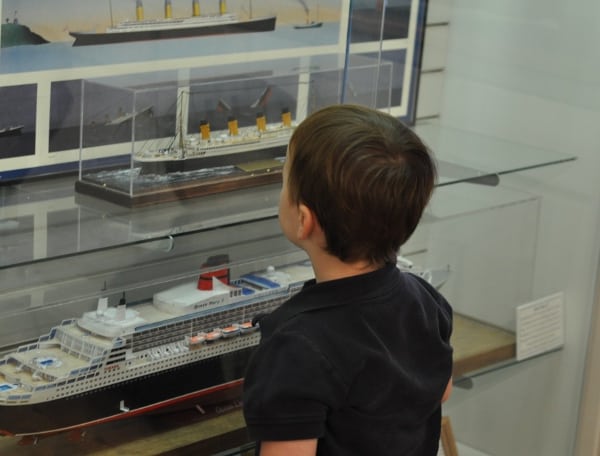 James Looking at Ships at Maritime Museum