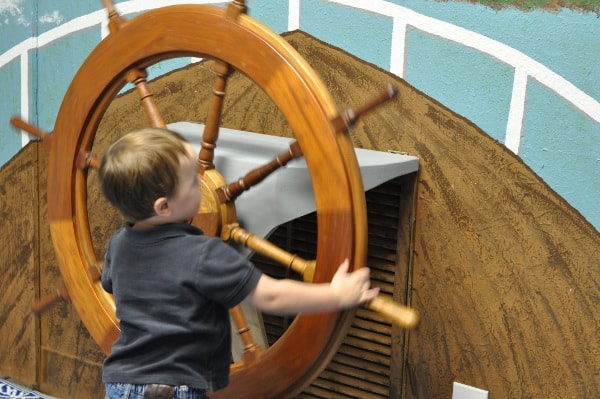 James at Wheel at Houston Maritime Museum