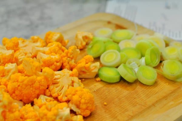 Chopped Orange Cauliflower for Soup