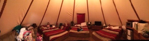 Glamping at Tipis at Geronimo Creek Retreat