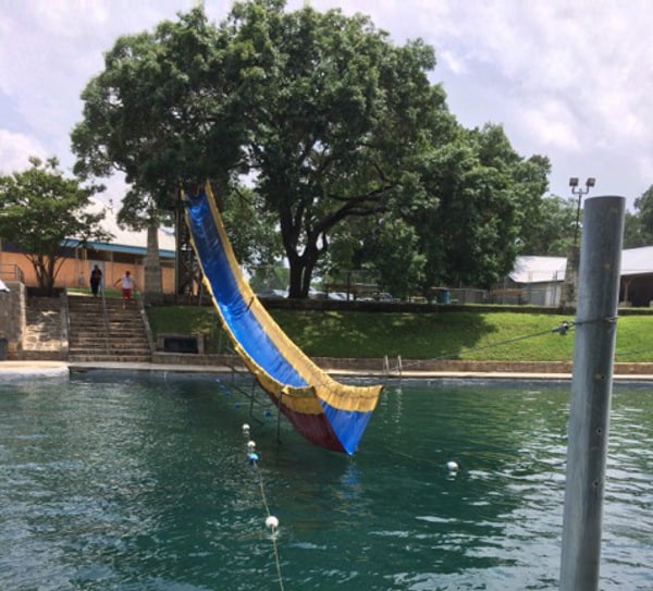 Tarp Waterslide at Geronimo Creek Retreat