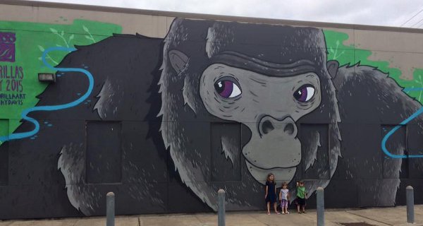 Gorilla Art Mural 3100 Smith St Artist Nicky Davis