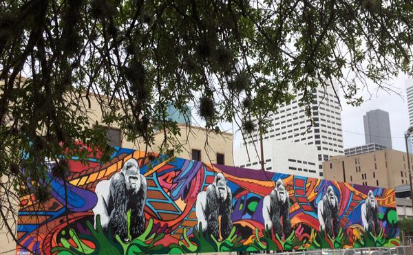 Gorilla Art Mural Downtown Food Park 1311 Leeland Artist Gonzo247 1