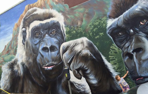 Gorilla Art Mural Richard’s Antiques 3701 Main St Artist Anat Ronen