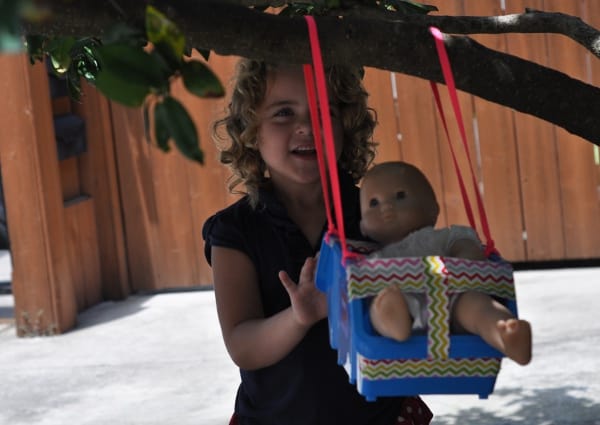 Dollar Store Supplies Used to Make Doll Swing BigKidSmallCity