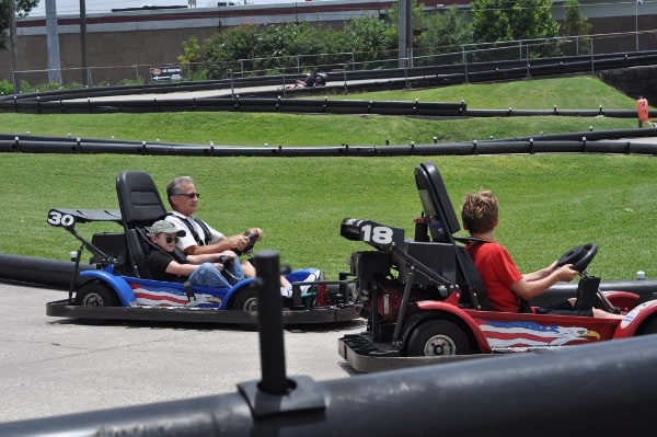 Driving Go Cart at Boomers Houston