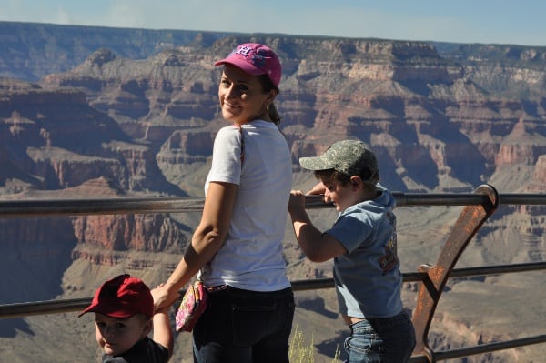 Jill and Boys at Grand Canyon Arizona