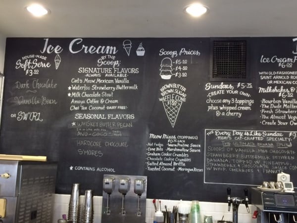 Fat Cat Creamery Menu Board