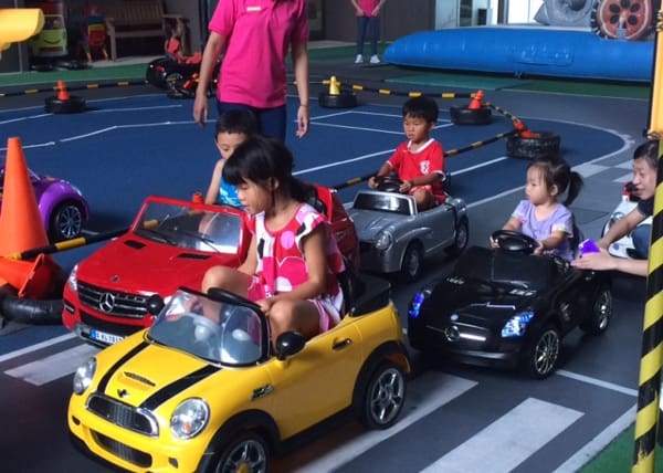 Kids play area in Silk Place with cars  in Taiwan BigKidSmallCity