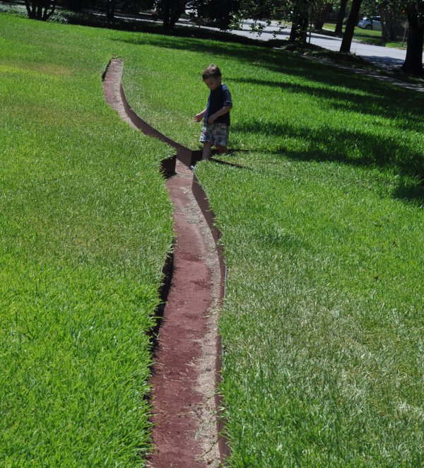 Menil Collection Walking in Maze in Yard