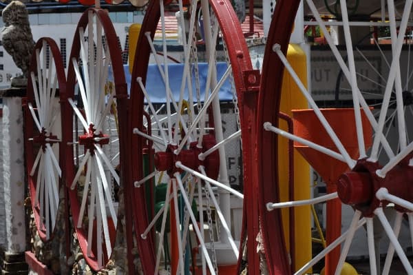 The Orange Show Wagon Wheel RailingsJPG