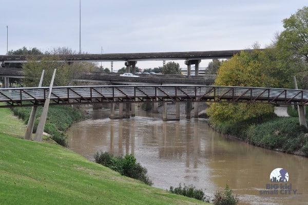 Buffalo Bayou with Bridges and Highways