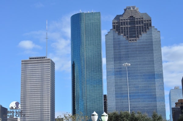 Housto Skyline from Buffalo Bayou Park and Sabine Street Bridge