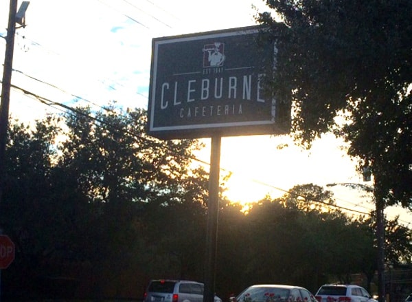 Cleburne Cafeteria Sign