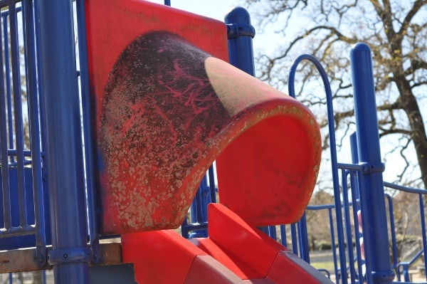 Mills Bennett Park Damage on Slide