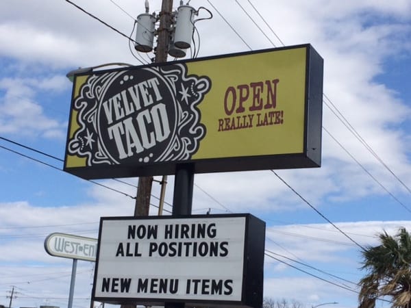 Velvet Taco Sign