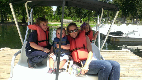 Hermann Park Pedal Boats Mom and Kids