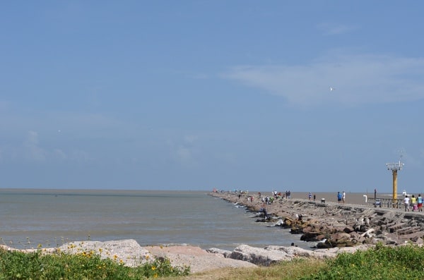 Surfside Jetty Park Rocks and Water