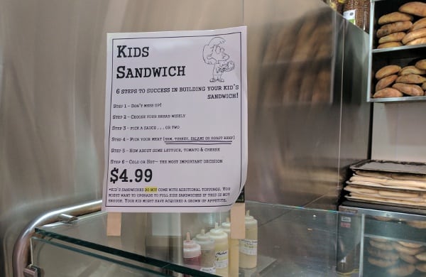 Central Market Kids Meal Sandwich