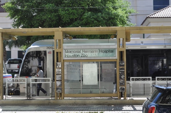 Metrorail train at Memorial Hermann Houston Zoo Station