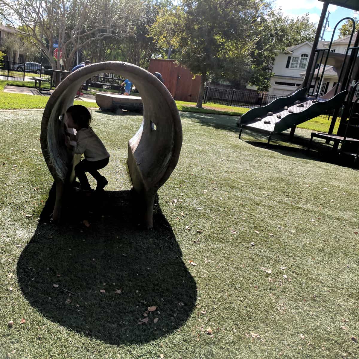 Log Tunnel at Judson Park Toddler Playground