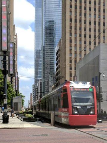 MetroRail on Main Street Houston