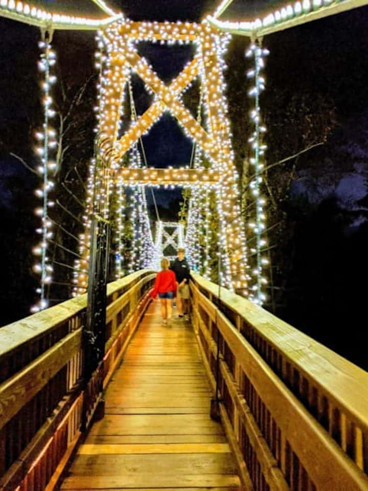 Bayou Bend Christmas Village Lit Up Bridge